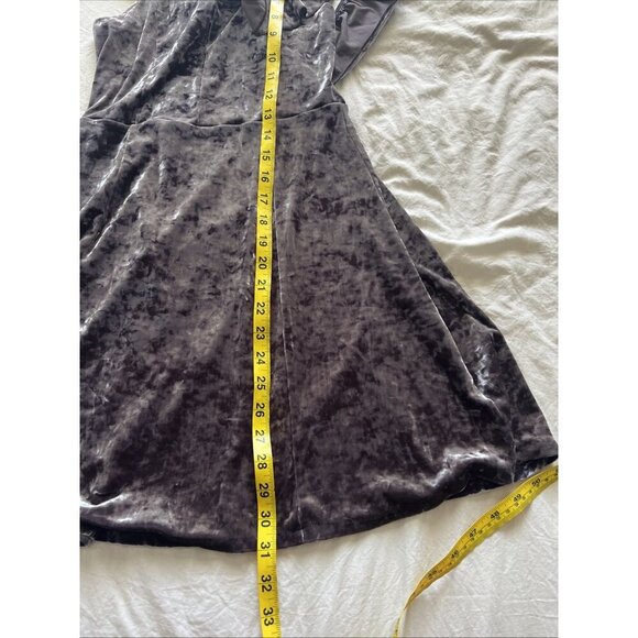 American Eagle Size Small Off Shoulder Crushed Velvet Fit & Flare Mini Dress - Picture 8 of 8